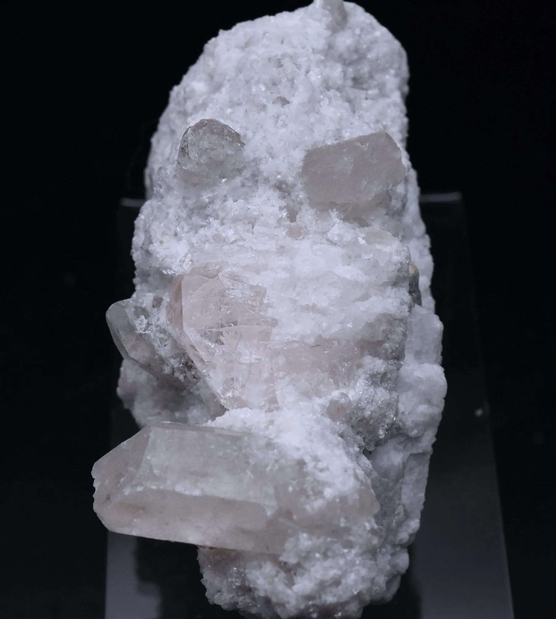 Morganite and Quartz on Matrix Mineral Specimen - Afghanistan