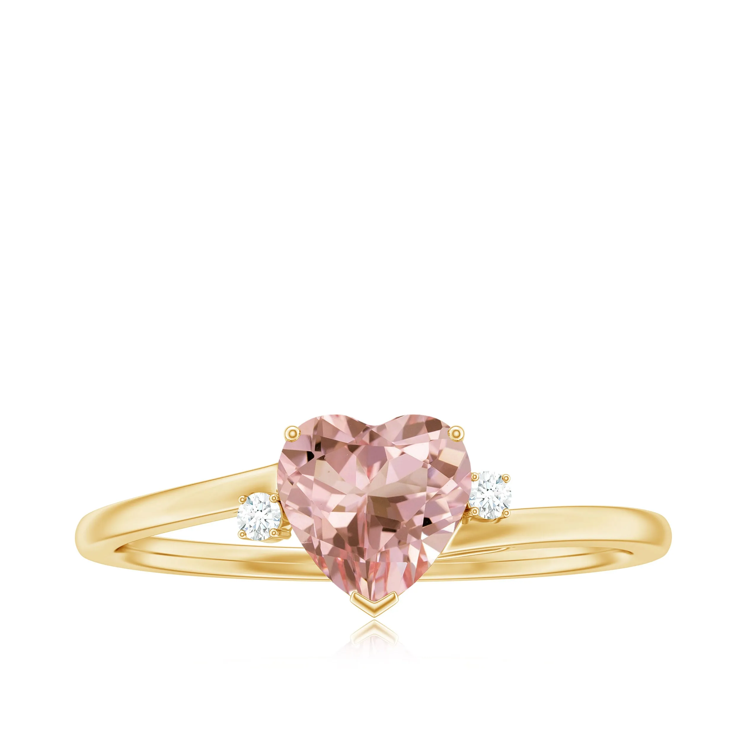 Morganite Heart Engagement Ring with Diamond