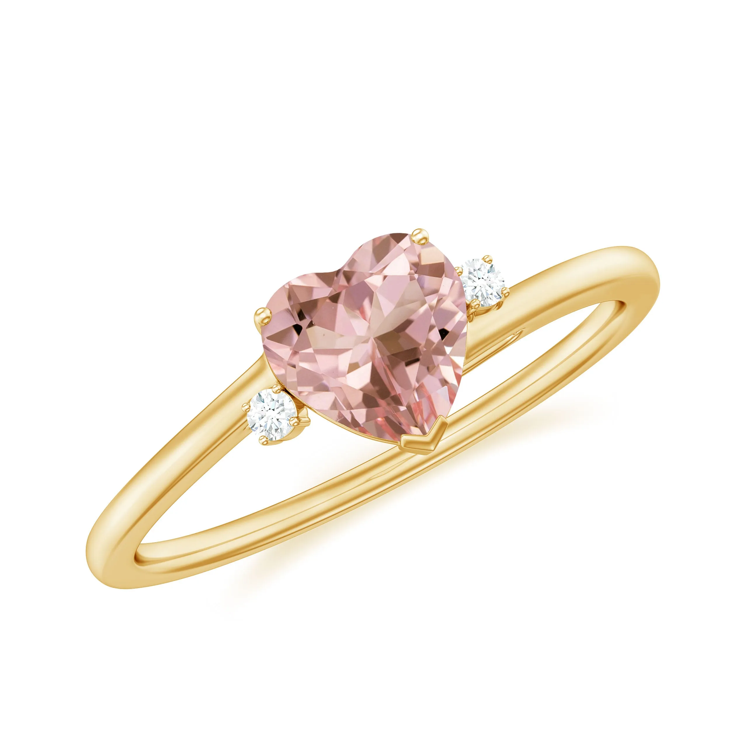 Morganite Heart Engagement Ring with Diamond