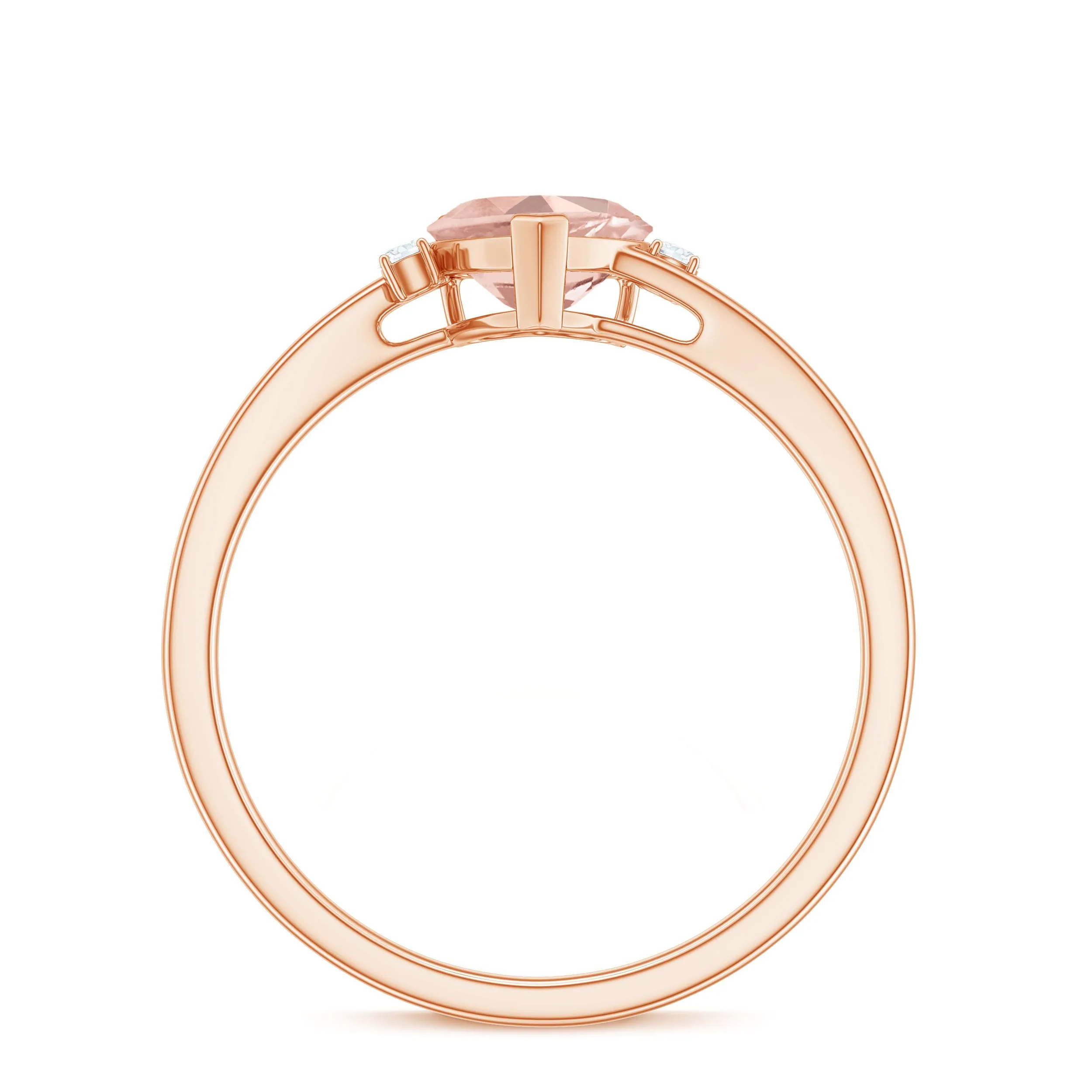 Morganite Heart Engagement Ring with Diamond