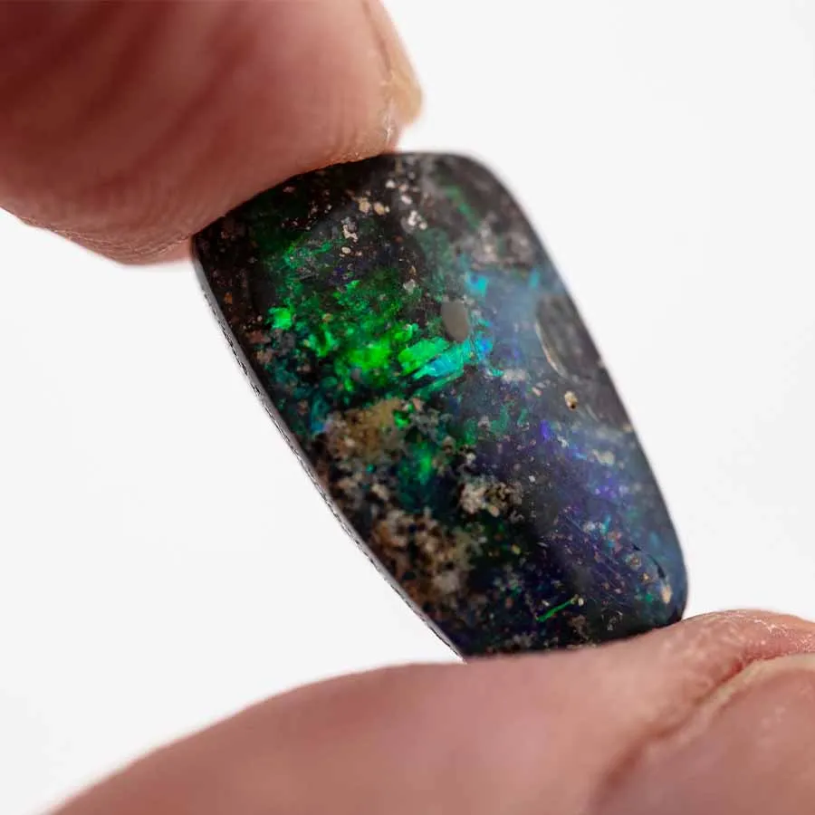 Natural Australian Boulder Opal Loose Gemstone Green& Blue& Purple 3.48ct