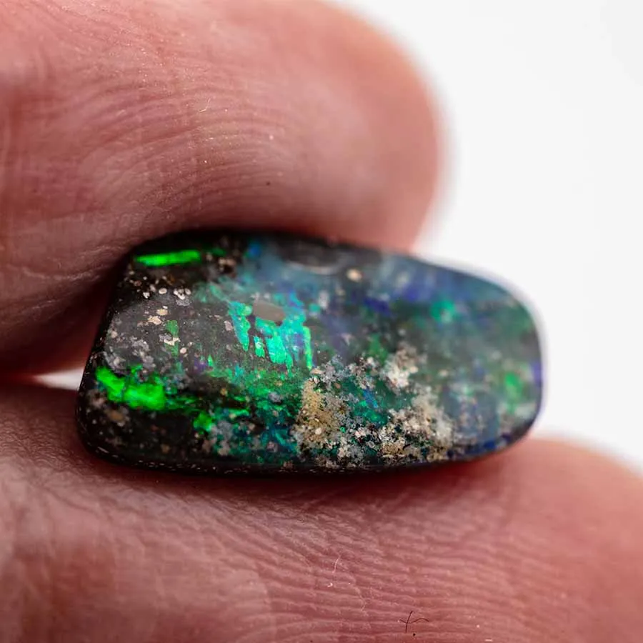 Natural Australian Boulder Opal Loose Gemstone Green& Blue& Purple 3.48ct