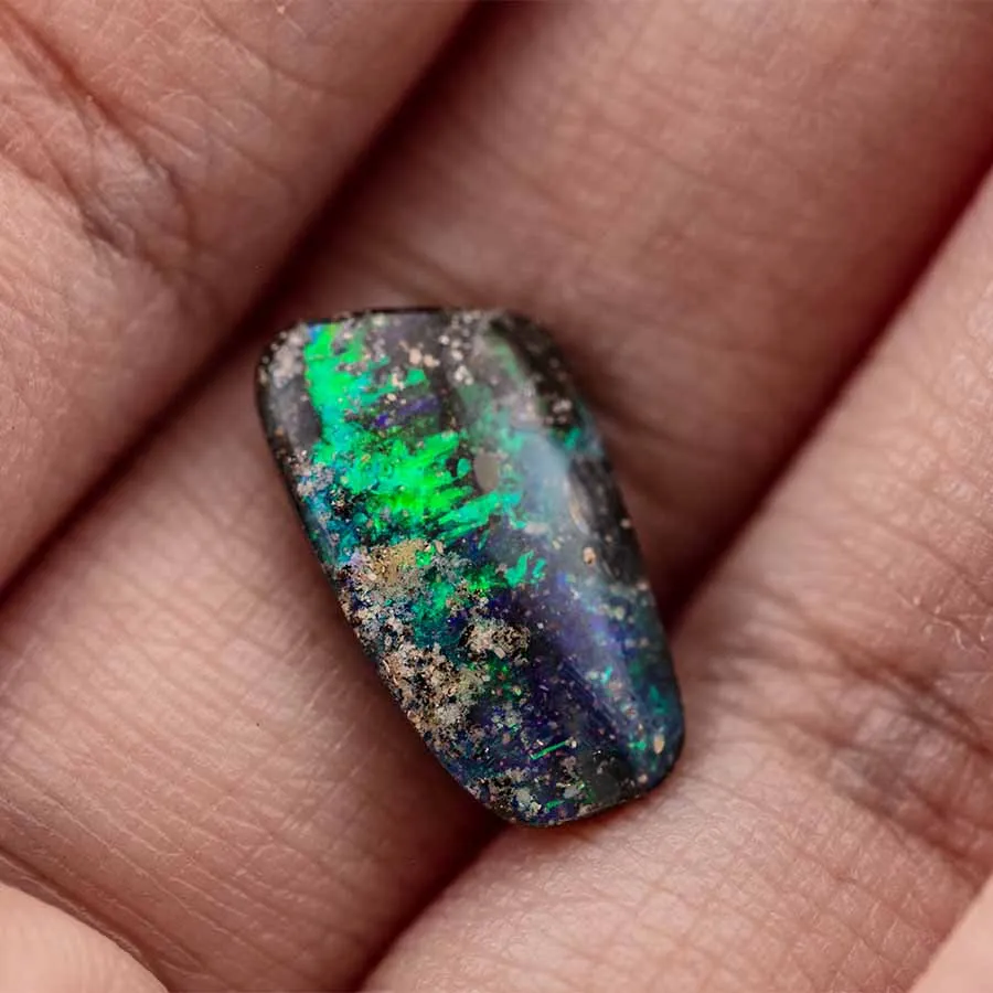 Natural Australian Boulder Opal Loose Gemstone Green& Blue& Purple 3.48ct