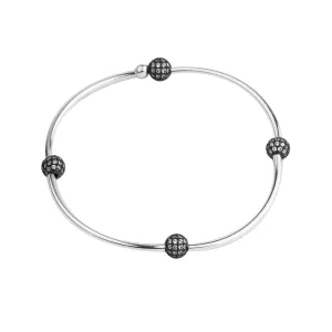 Pave Wish Bangle | Little Layer Bracelet | Silver