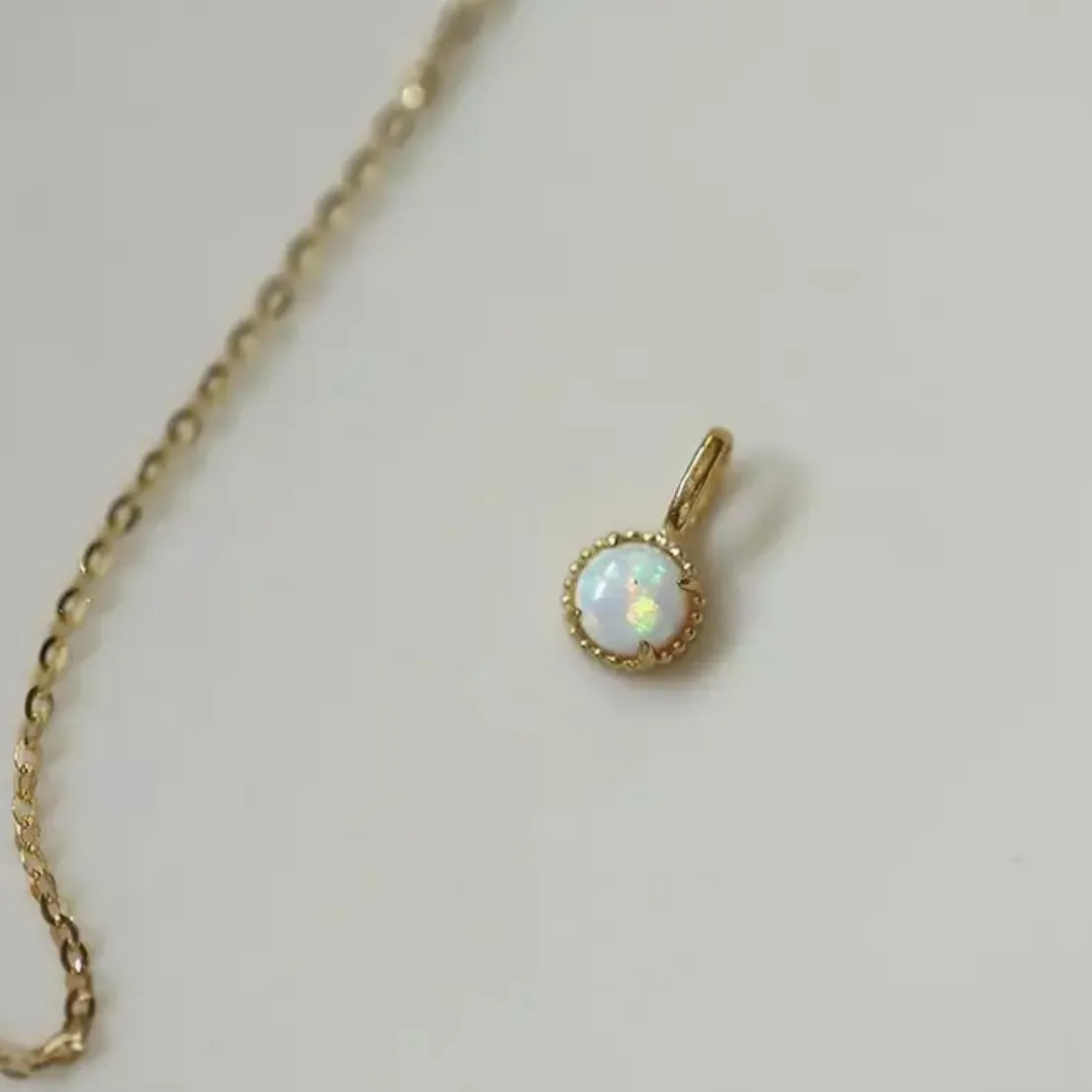 Pendentif OPAL or jaune et pierre