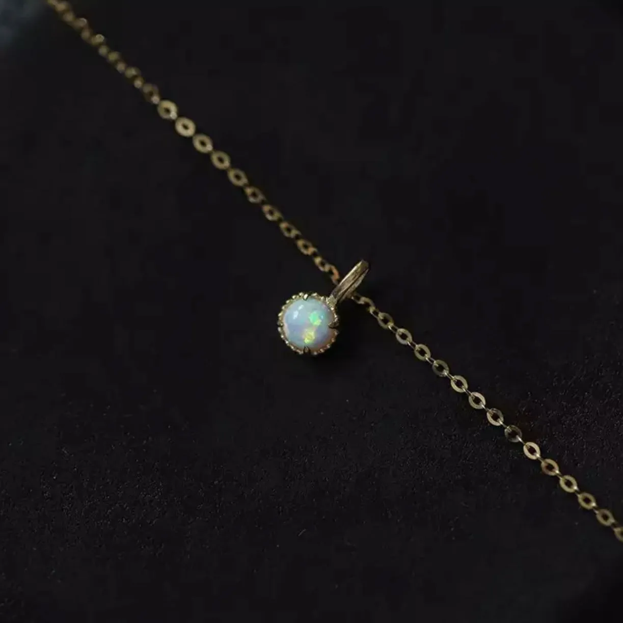 Pendentif OPAL or jaune et pierre