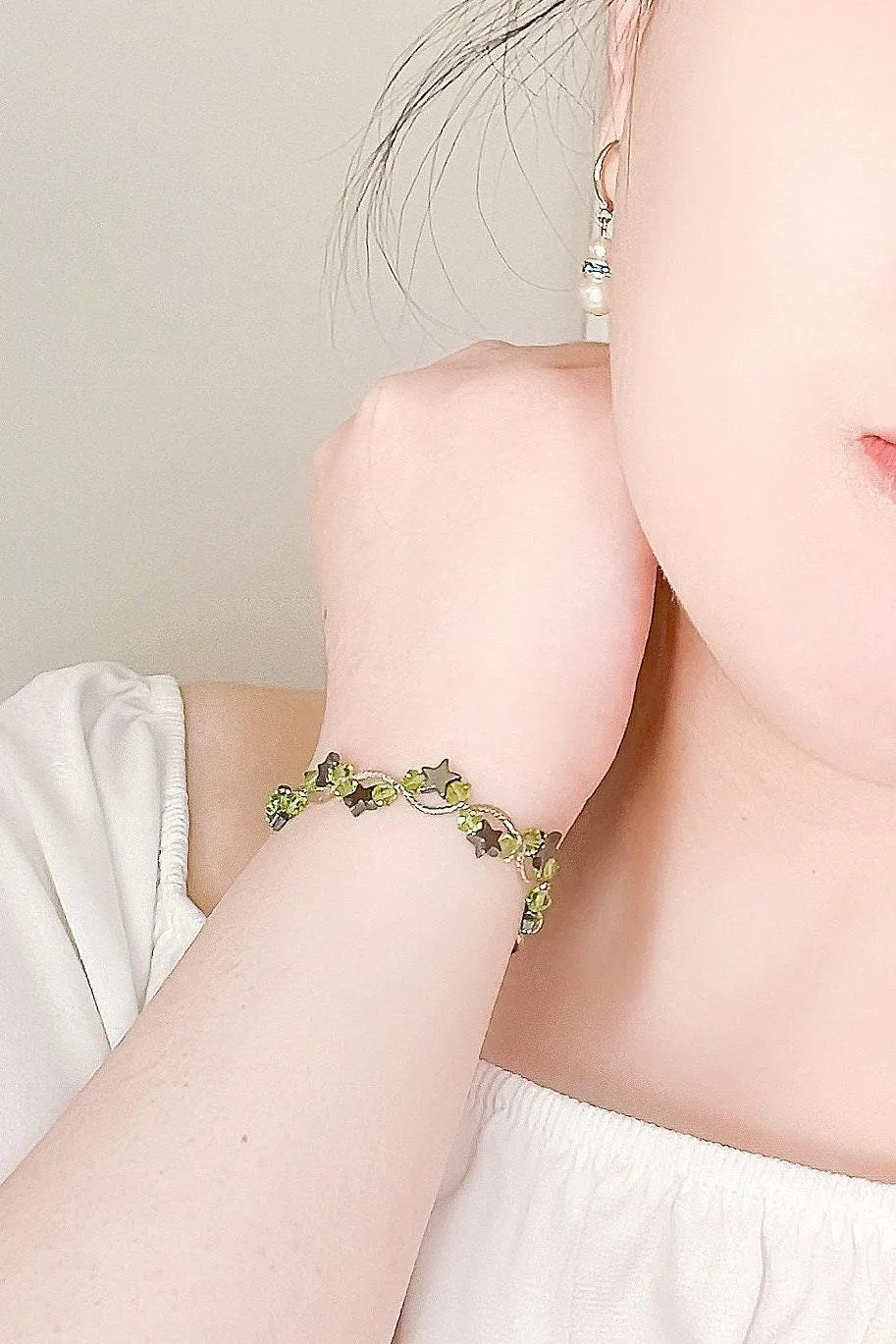 Peridot Star Crystal Bracelet