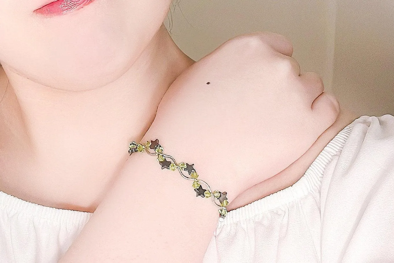 Peridot Star Crystal Bracelet