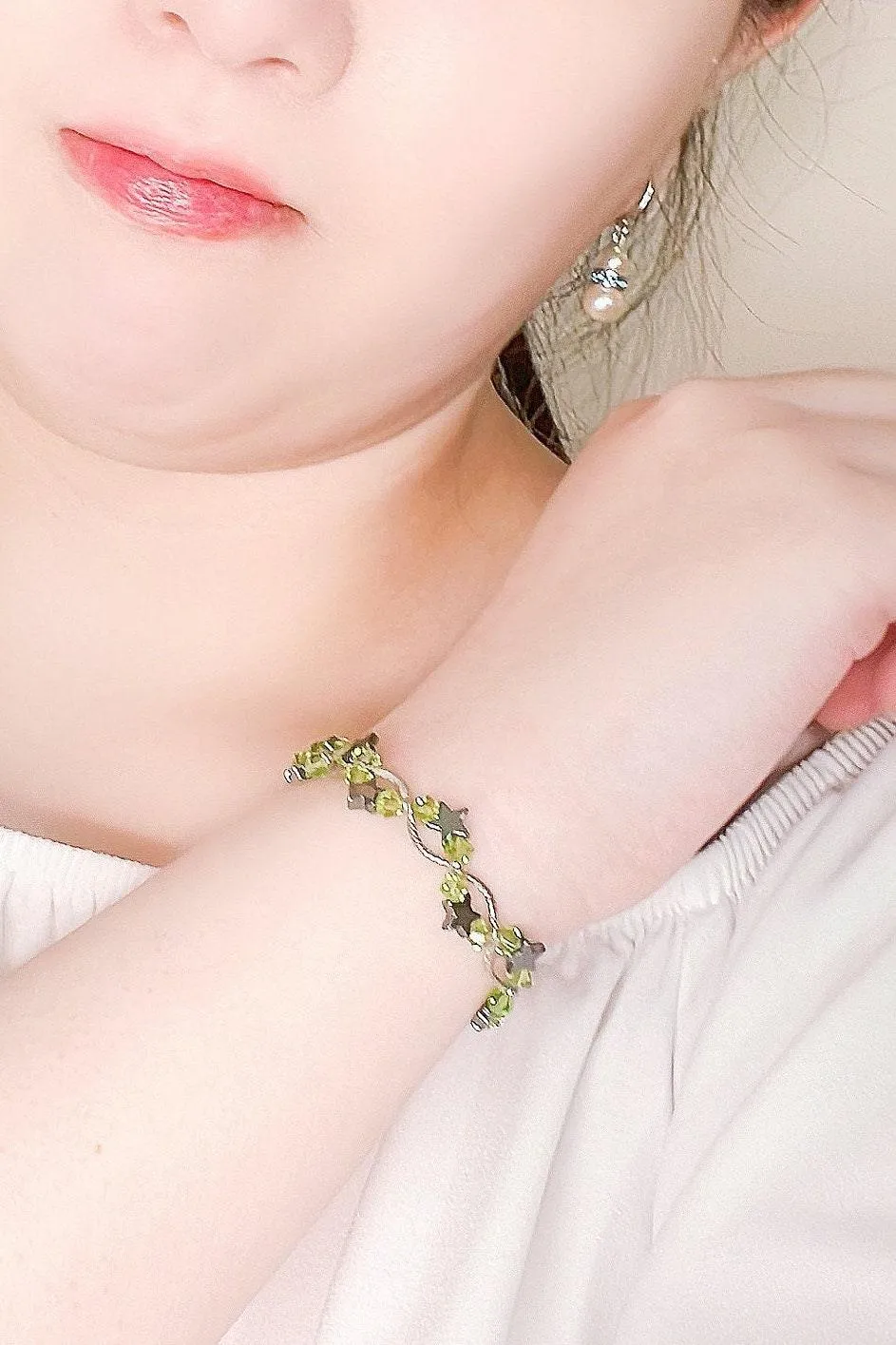 Peridot Star Crystal Bracelet