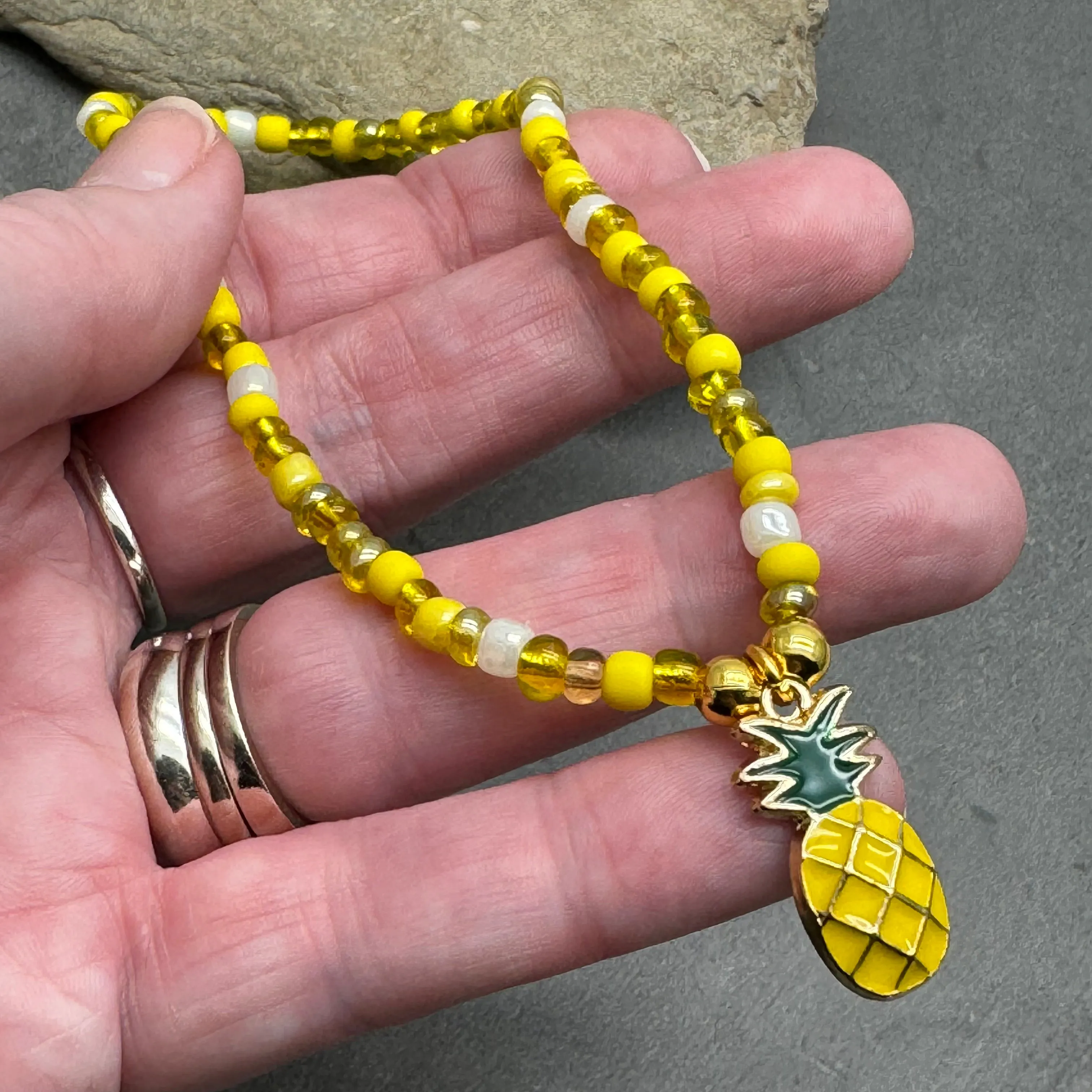 Pineapple Seed Bead Anklet - Colour Choice