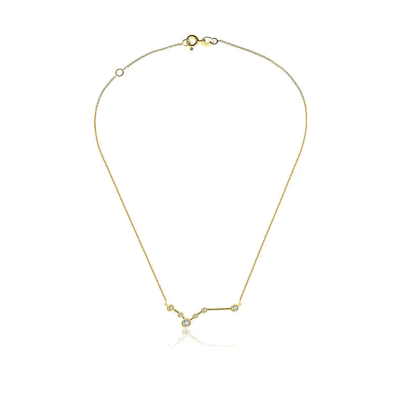 Pisces Zodiac Constellation Necklace 18k Gold & Diamond