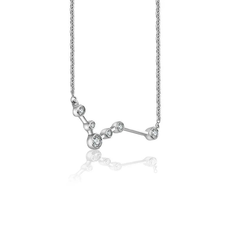 Pisces Zodiac Constellation Necklace 18k Gold & Diamond