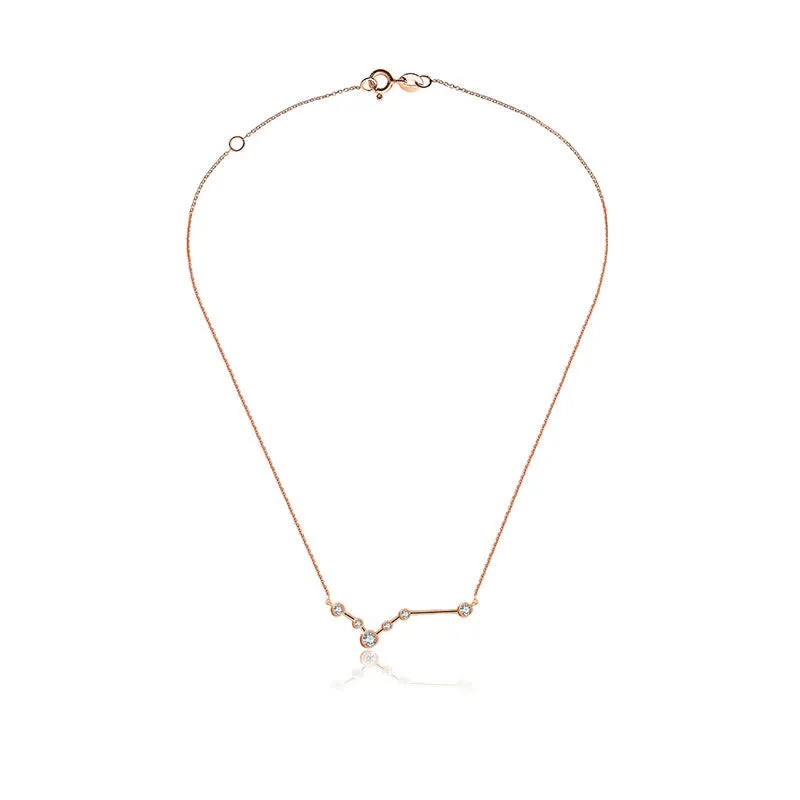 Pisces Zodiac Constellation Necklace 18k Gold & Diamond