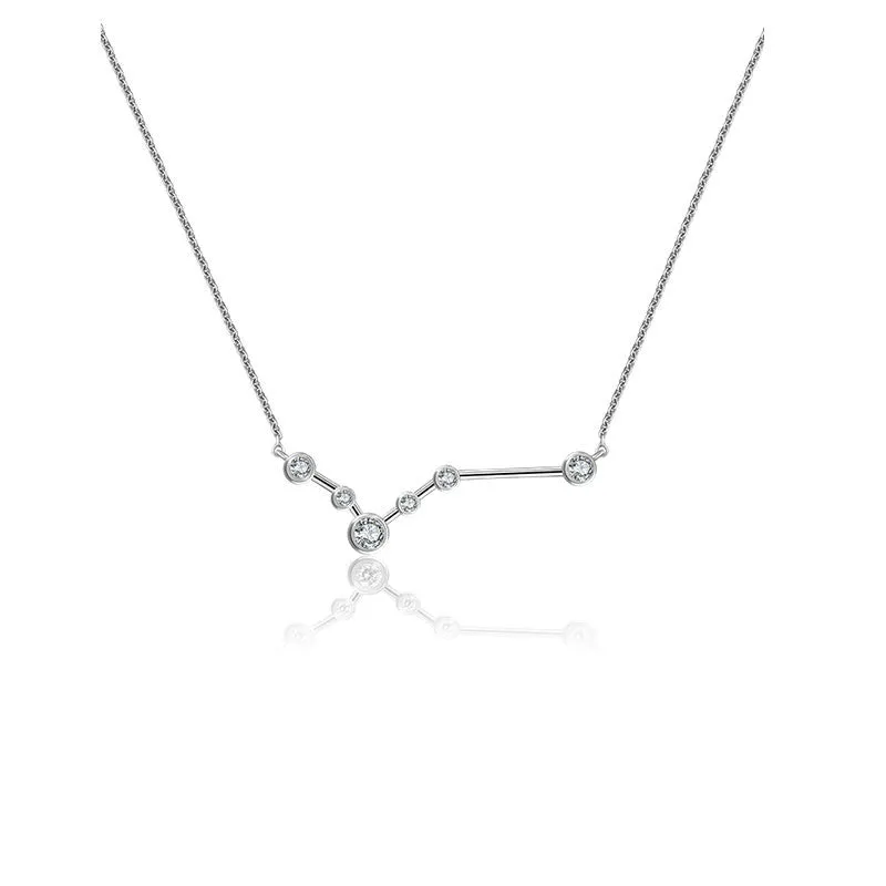 Pisces Zodiac Constellation Necklace 18k Gold & Diamond