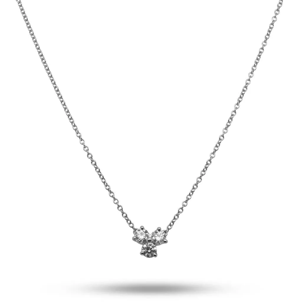 Platinum 3 Stone Diamond Necklace