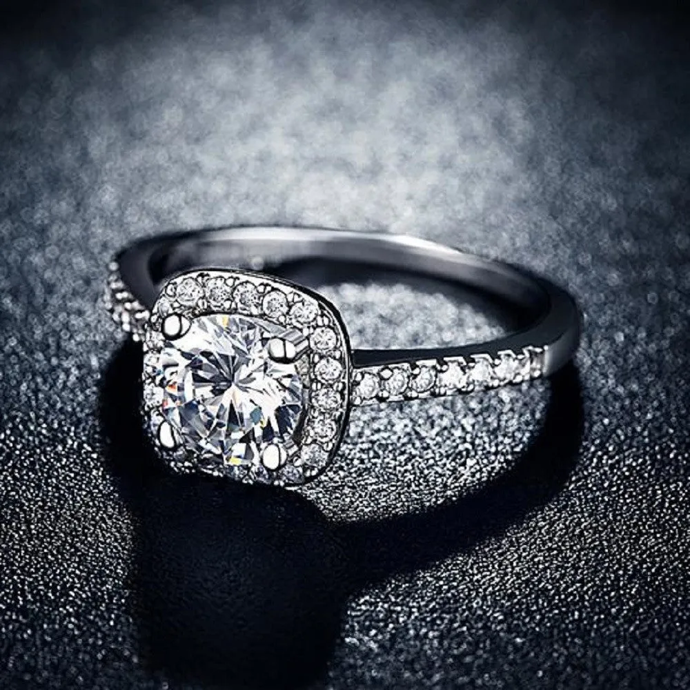 Platinum Engagement Cushion Ring