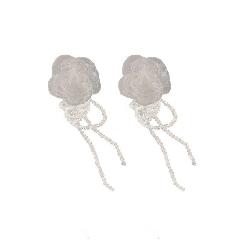 Pre Order:  Exaggerated Flower Tassel Earrings