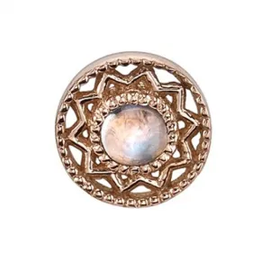 "Bandera" Threaded End in Gold with Rainbow Moonstone