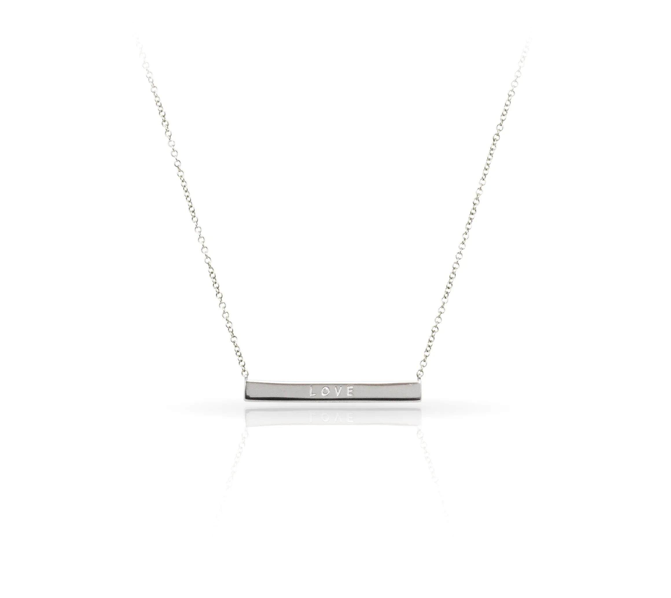 "LOVE" Diamond Bar Necklace