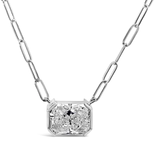 Radiant cut Diamond Solitaire Necklace