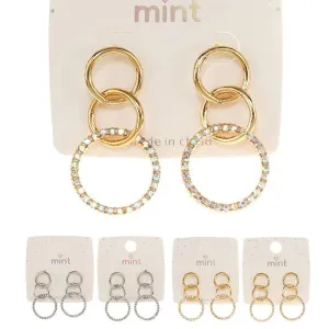 Rhinestone Drop Earrings 47244 ( 12 units )