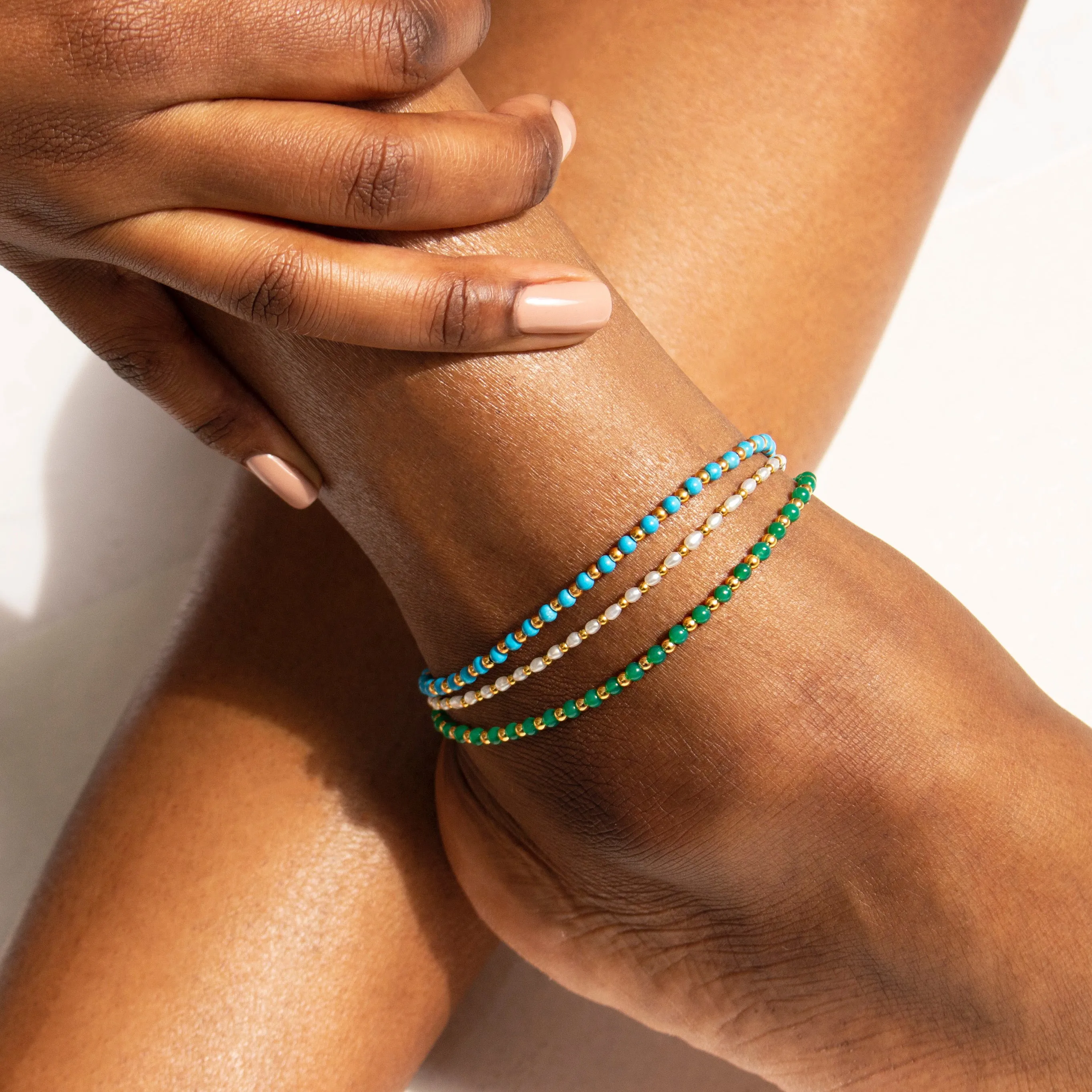 Rice Pearl Beaded Anklet