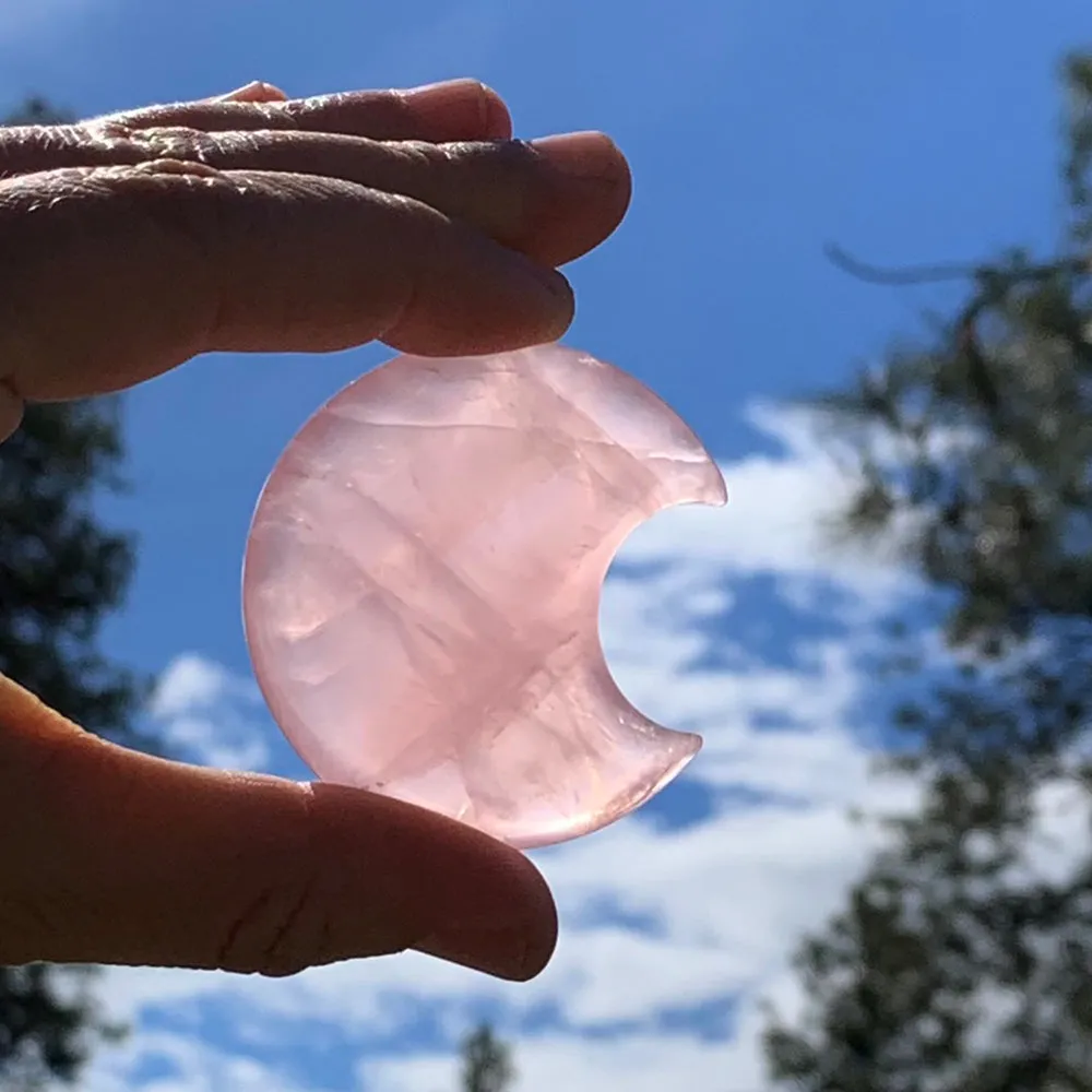 Rose Quartz Crescent Moonstone