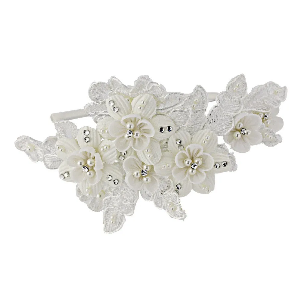 SassB Arlene Lace and Pearl Hair Band Tiara