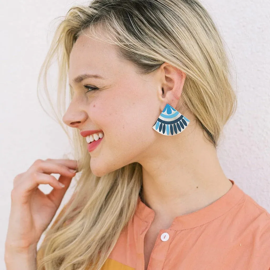 Sea Blue Tile Earrings