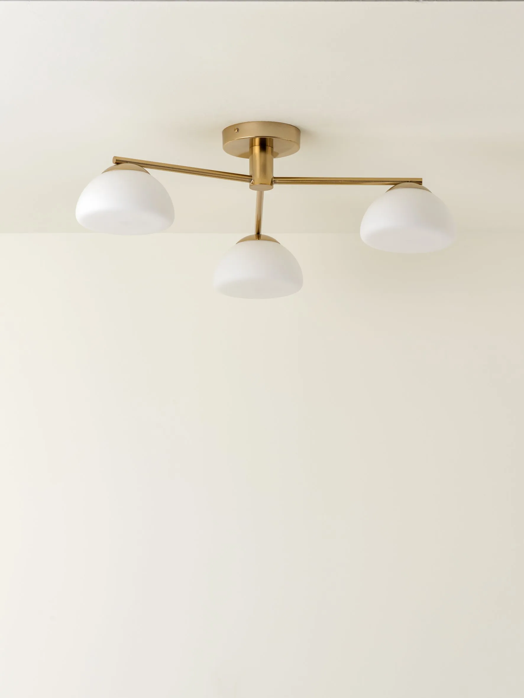 Silio - 3 light brass and opal flush