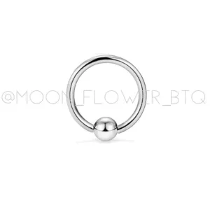 Silver Captive Ball Closure Hoop Earring