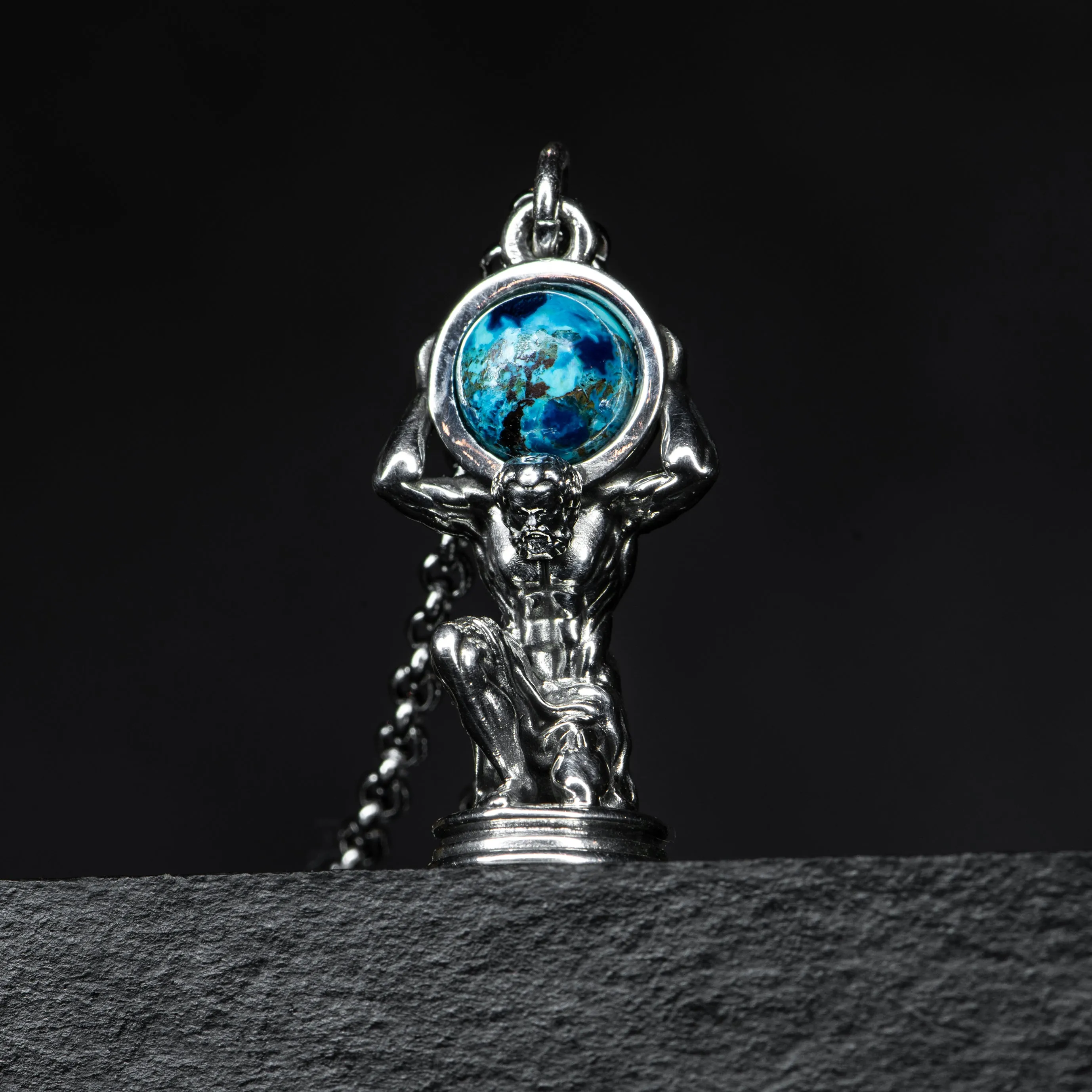 Silver Gemstone Pendant - ATLAS