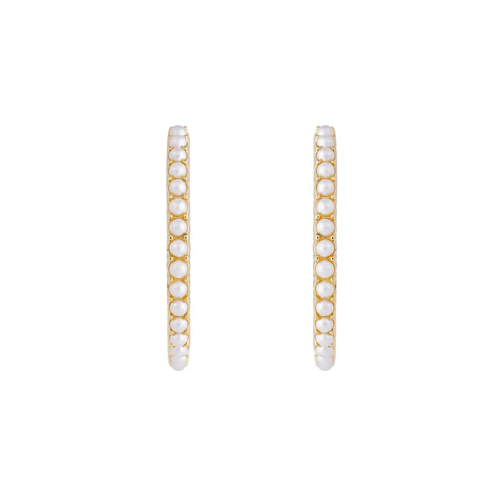 SLIM CRYSTAL PEARL XL HOOPS