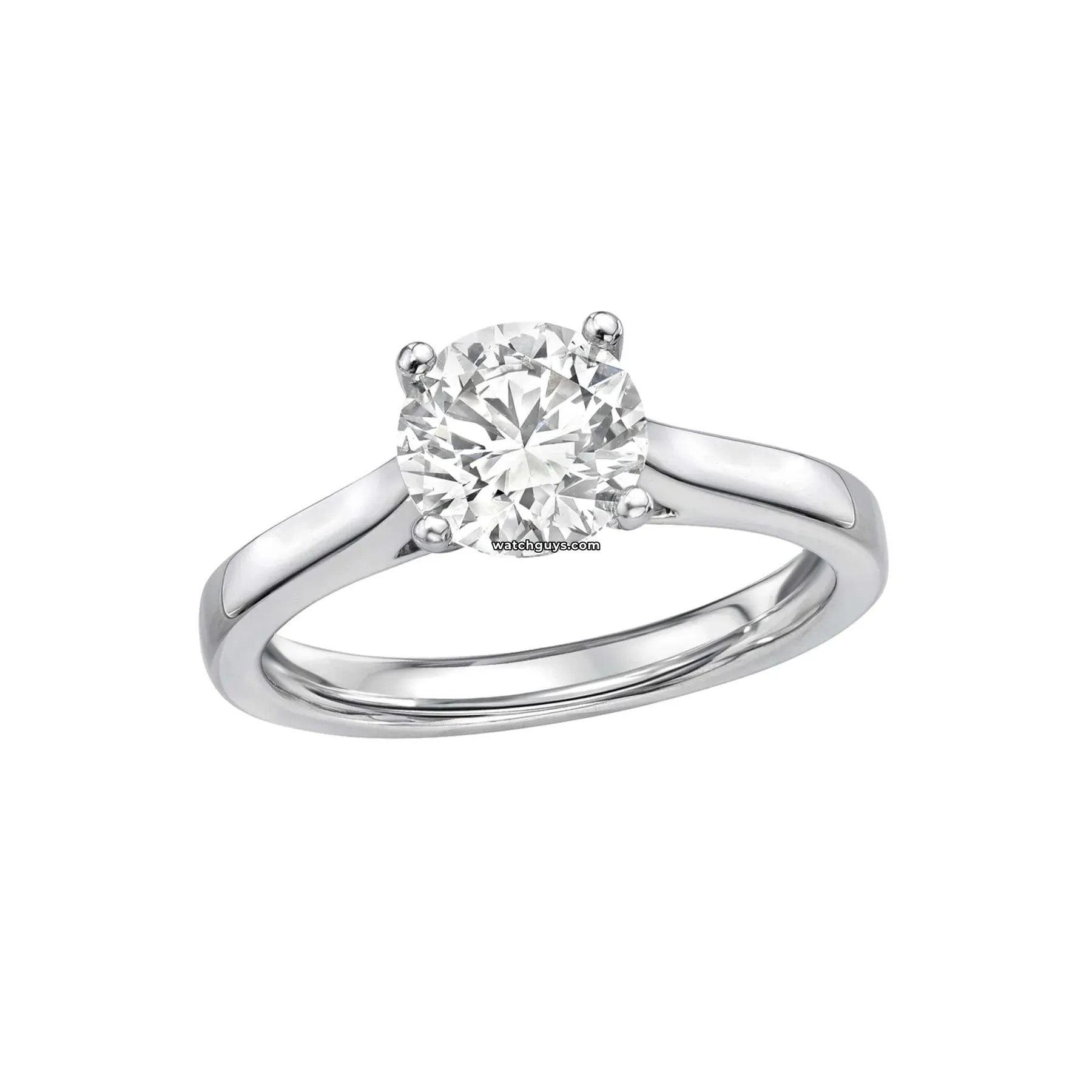 Solitaire Diamond Engagement Ring 1.30 Carat 14K White Gold