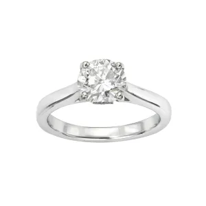 Solitaire Diamond Engagement Ring 1.30 Carat 14K White Gold