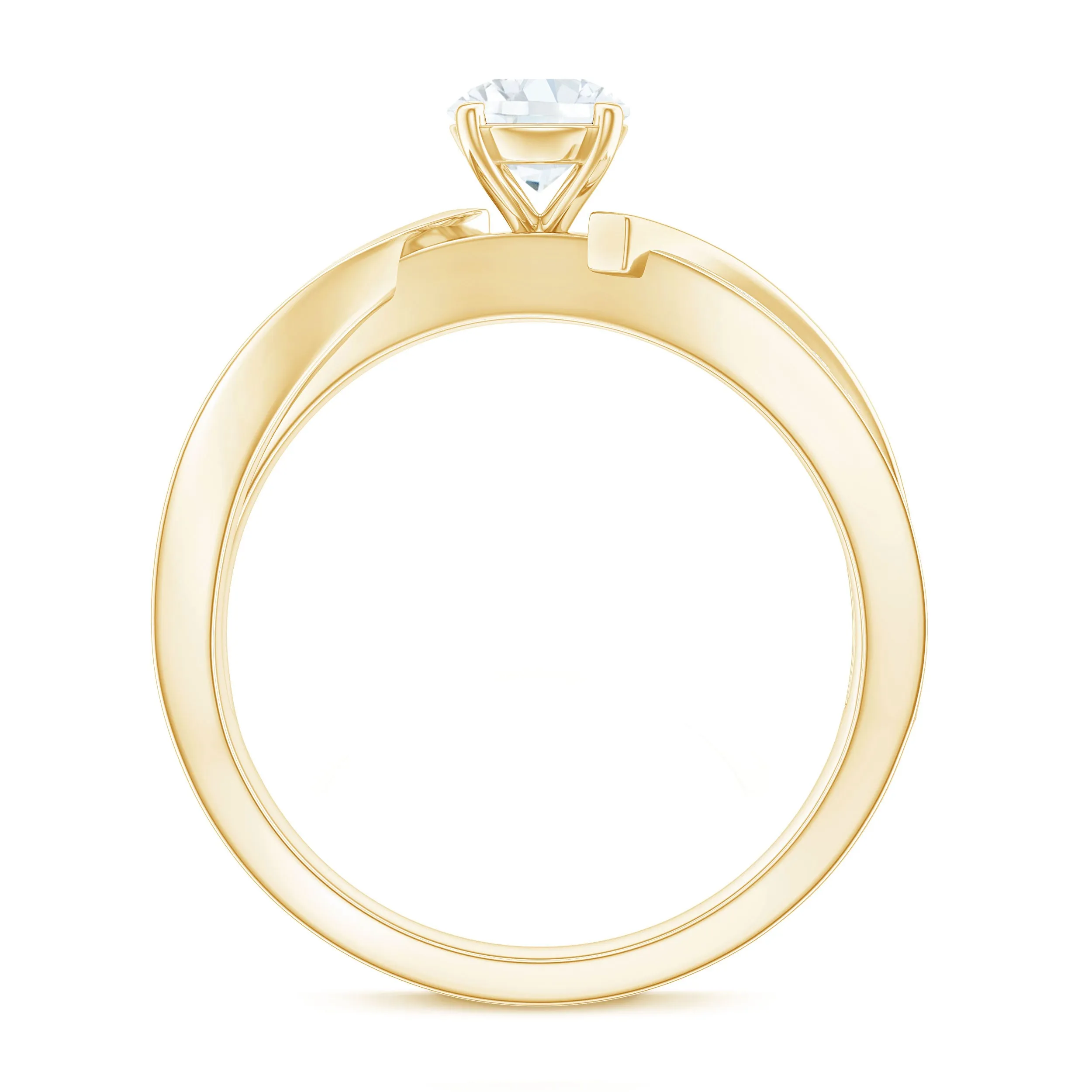Solitaire Zircon Infinity Engagement Ring in Gold