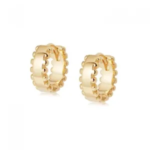 Stacked Beaded Hoop Huggie 18ct Gold Plated Earrings EB8024_GP