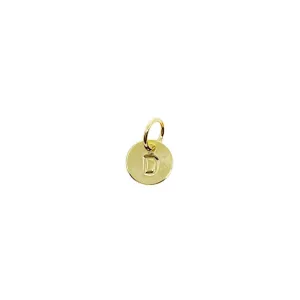 Stamped Tiny Initial Letter Charm in 18k Gold Filled Complete Alphabet- D