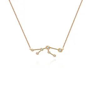 Taurus Zodiac Constellation Necklace 18k Gold & Diamond