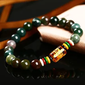 The Onyx Stone with Six Buddhist Mantra Bracelets For Men