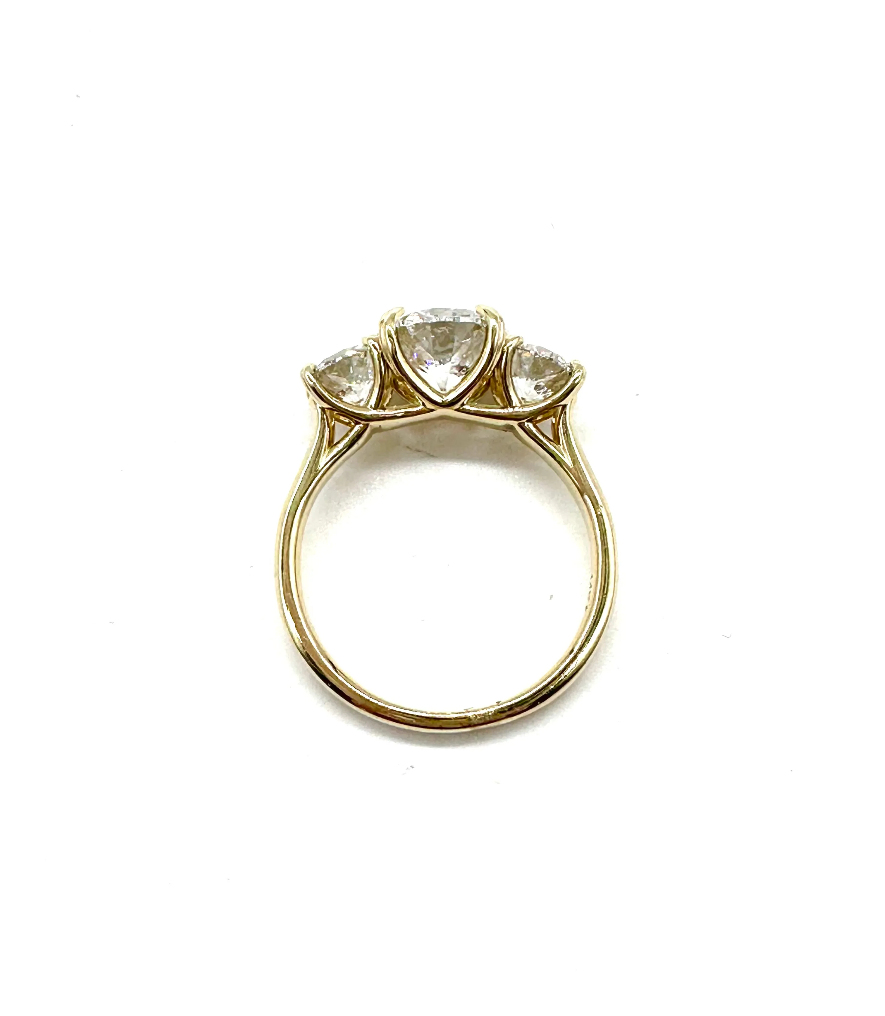 Three Stone Diamond Trellis Ring