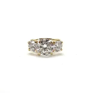 Three Stone Diamond Trellis Ring