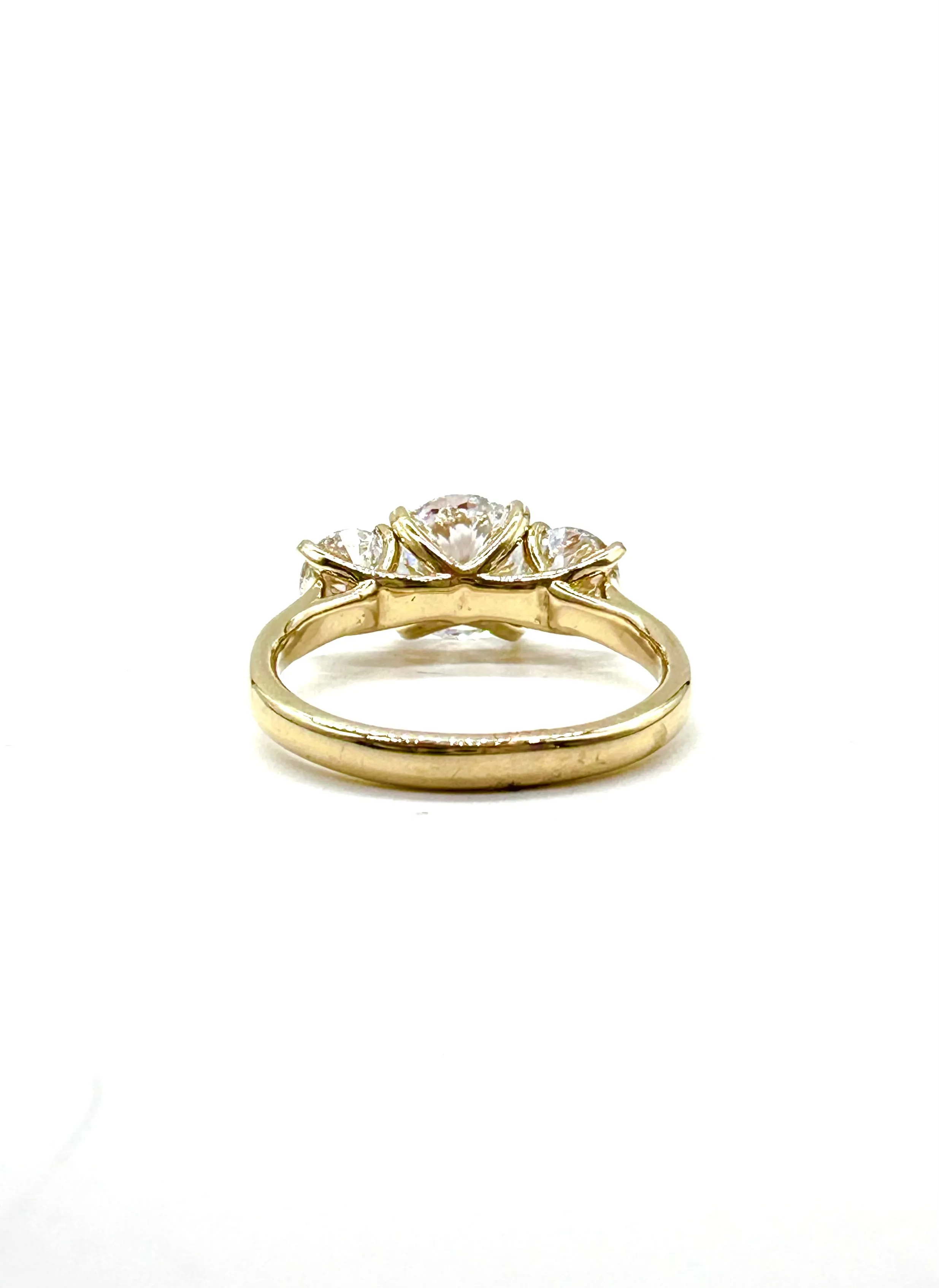 Three Stone Diamond Trellis Ring