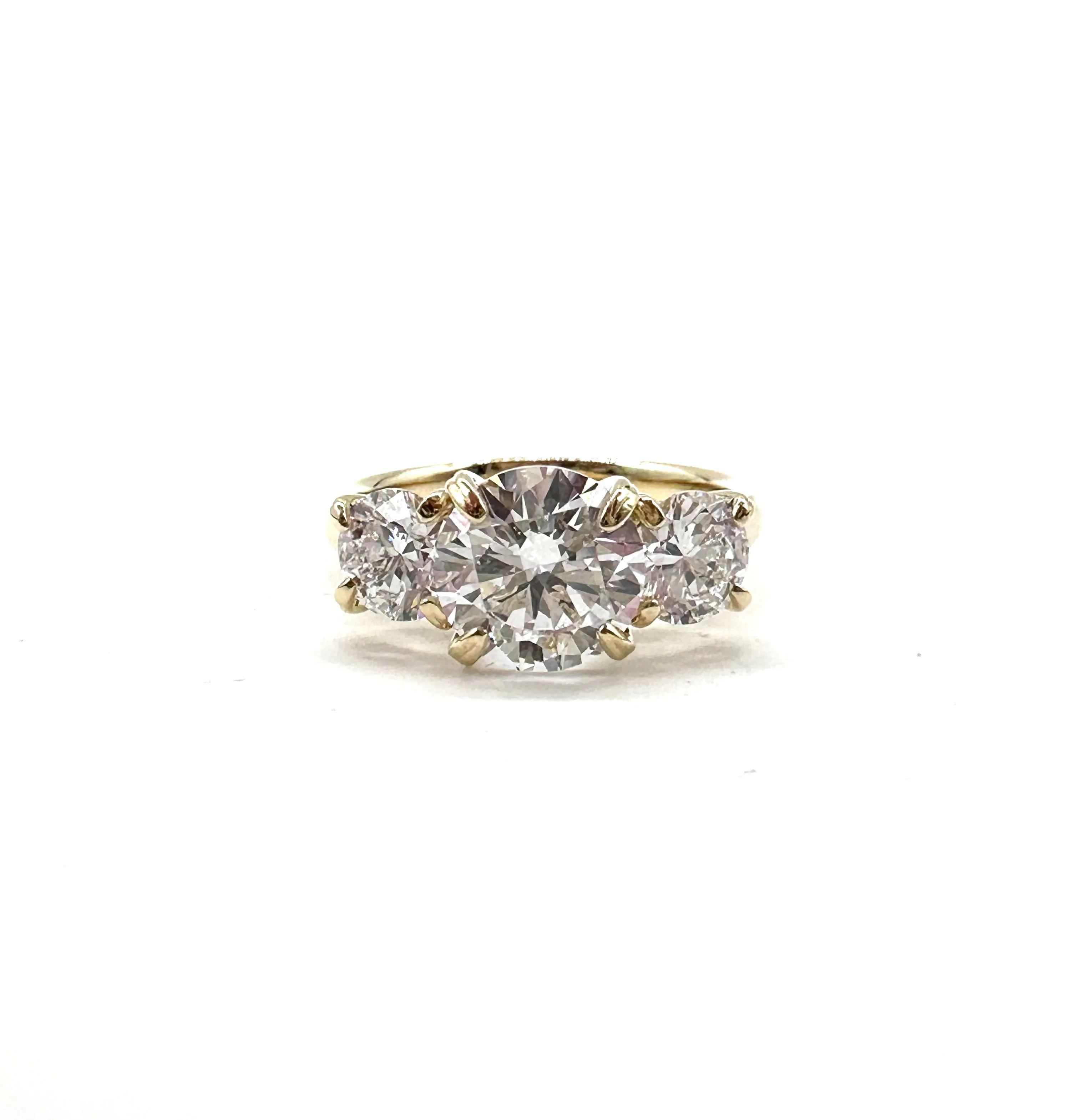 Three Stone Diamond Trellis Ring