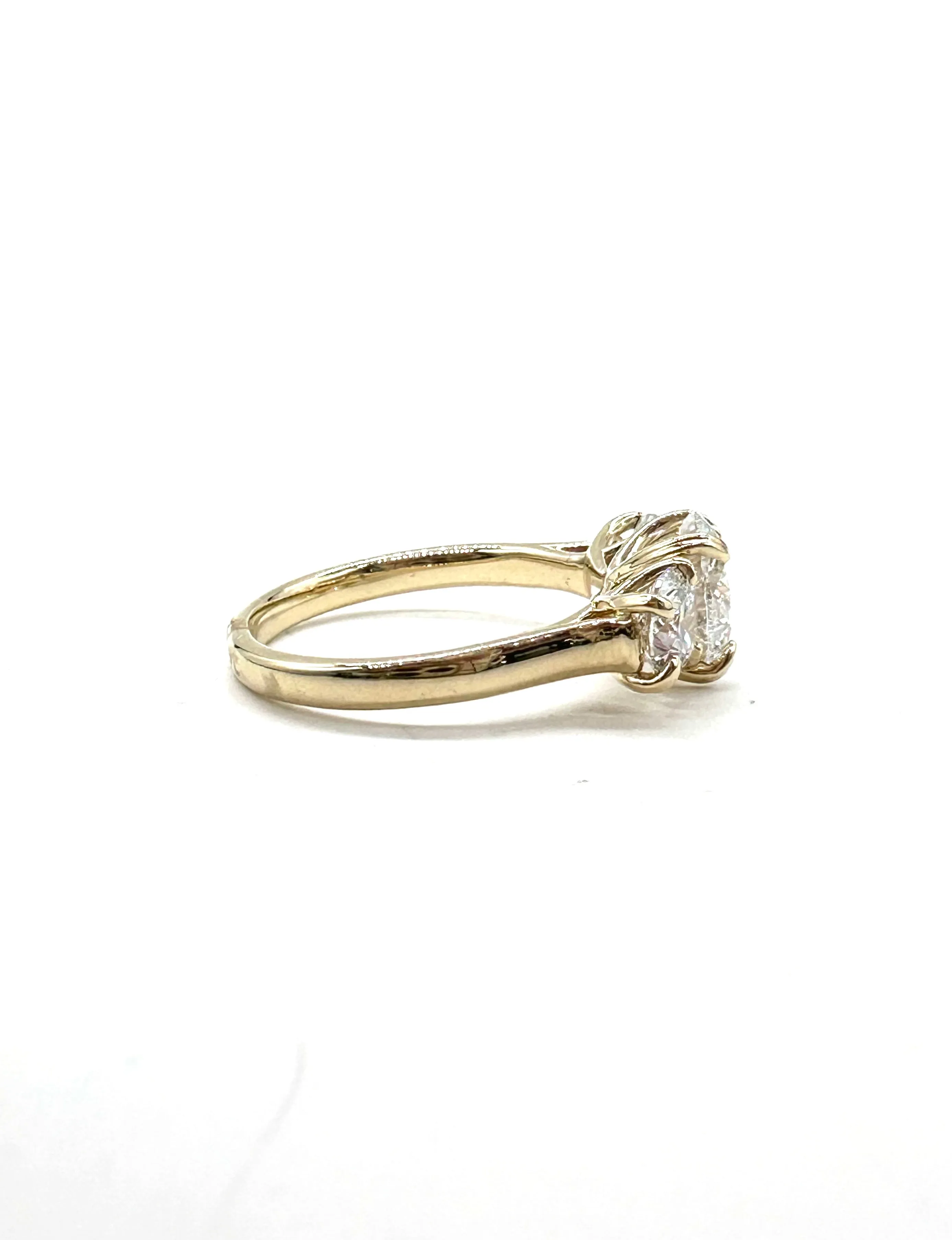 Three Stone Diamond Trellis Ring