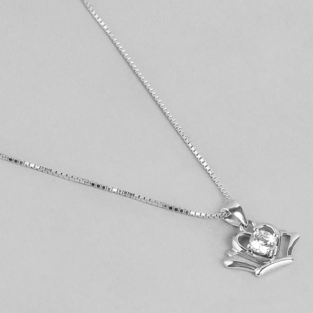 Tiara CZ 925 Sterling Silver Pendant with Chain