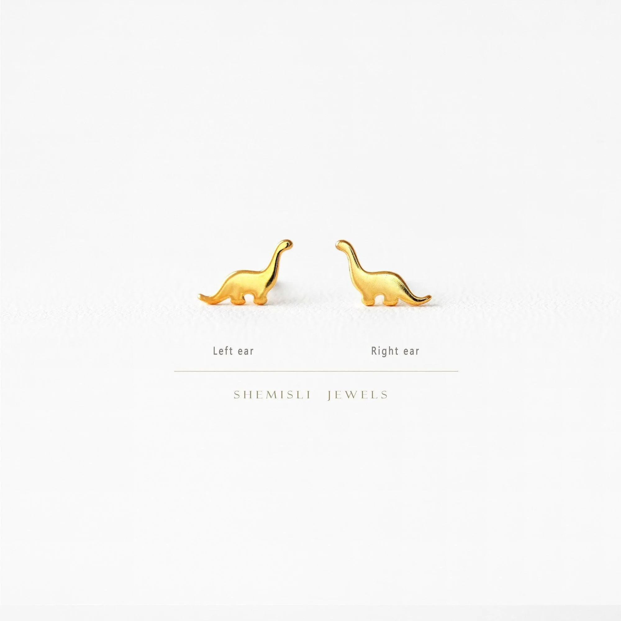 Tiny Dinosaur Stud Earrings, Gold, Silver SHEMISLI - SS122 LR