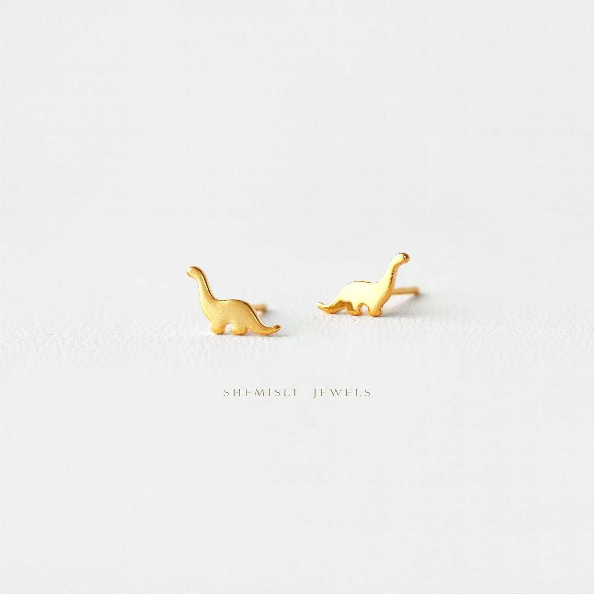 Tiny Dinosaur Stud Earrings, Gold, Silver SHEMISLI - SS122 LR