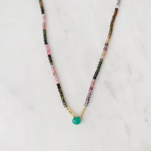 Tourmaline with Green Onyx Necklace