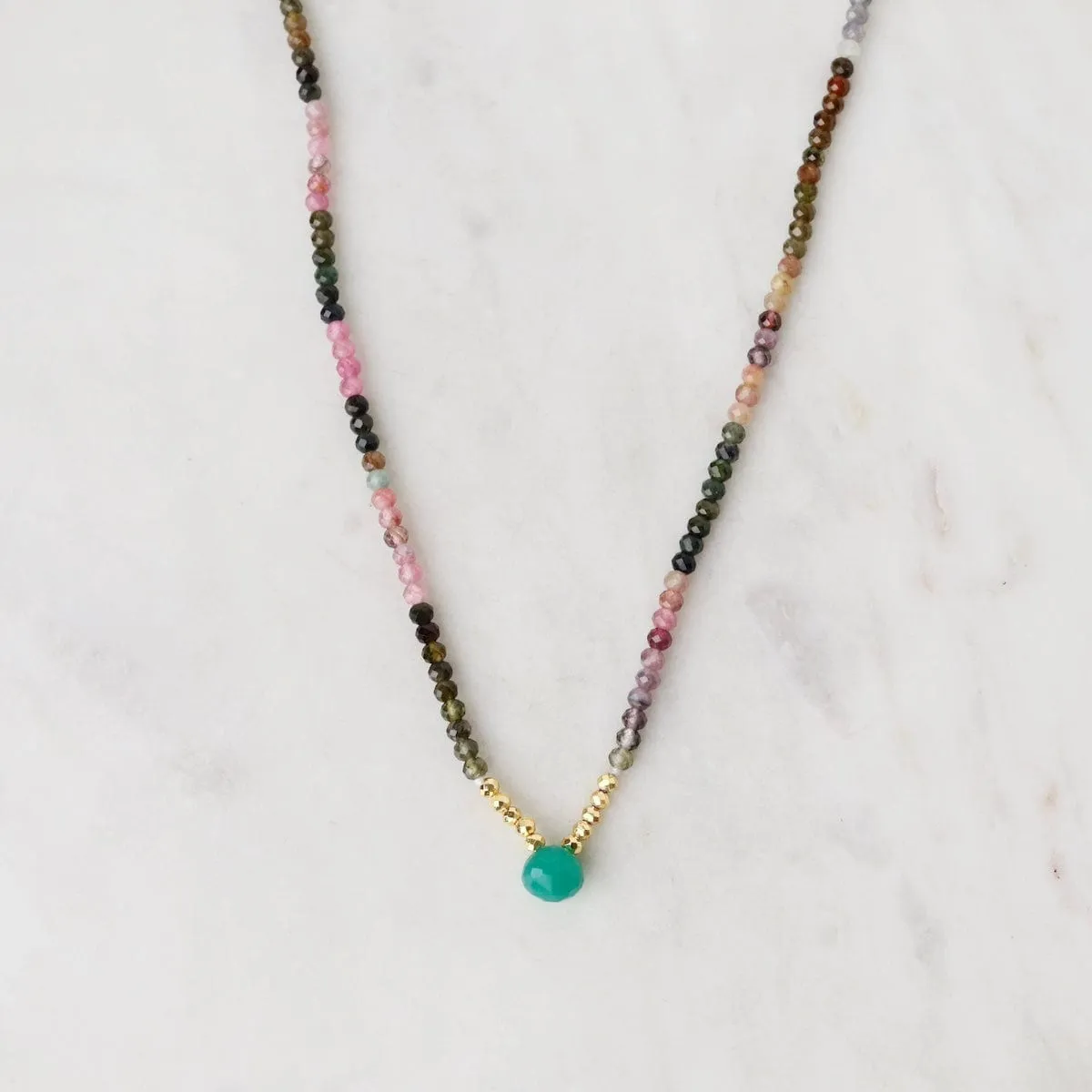 Tourmaline with Green Onyx Necklace